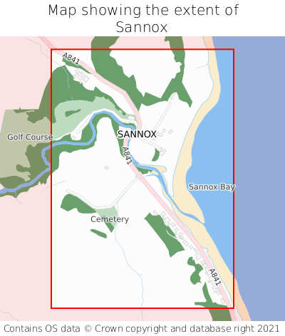 Map showing extent of Sannox as bounding box
