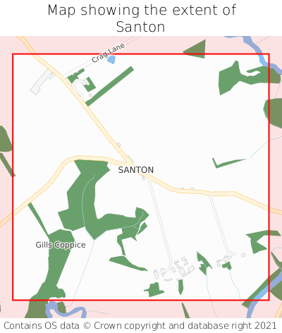 Map showing extent of Santon as bounding box