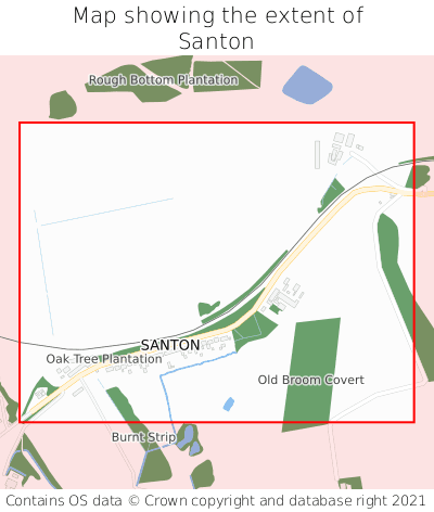 Map showing extent of Santon as bounding box
