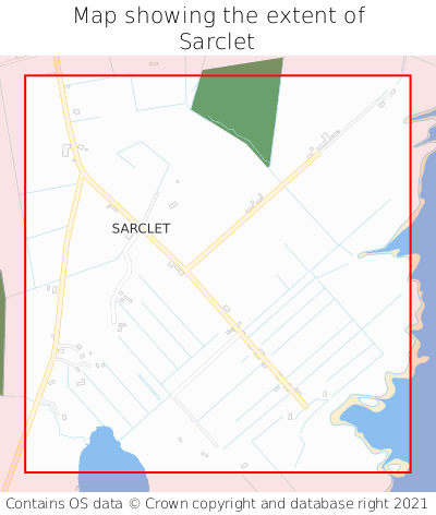 Map showing extent of Sarclet as bounding box