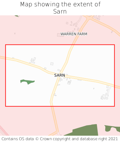 Map showing extent of Sarn as bounding box