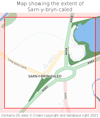 Map showing extent of Sarn-y-bryn-caled as bounding box