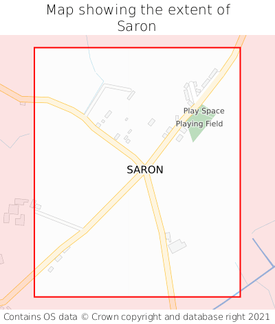 Map showing extent of Saron as bounding box