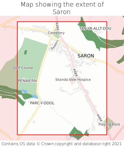 Map showing extent of Saron as bounding box