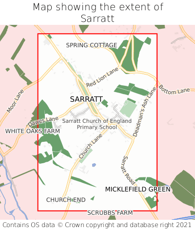 Map showing extent of Sarratt as bounding box