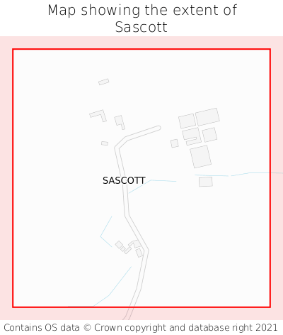 Map showing extent of Sascott as bounding box