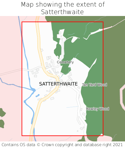 Map showing extent of Satterthwaite as bounding box