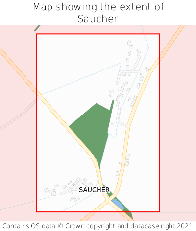 Map showing extent of Saucher as bounding box