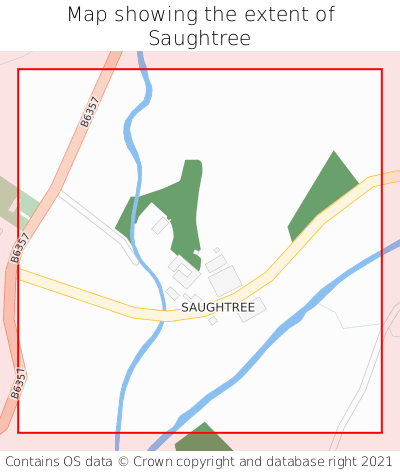 Map showing extent of Saughtree as bounding box