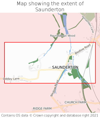 Map showing extent of Saunderton as bounding box