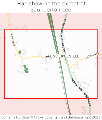 Map showing extent of Saunderton Lee as bounding box