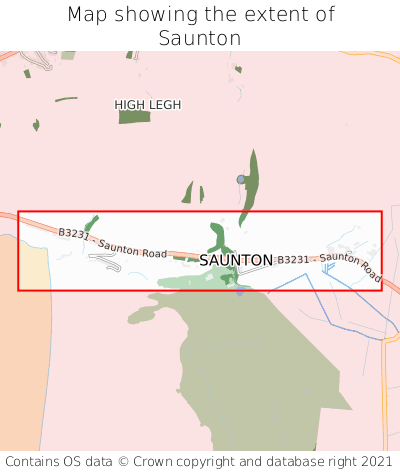 Map showing extent of Saunton as bounding box