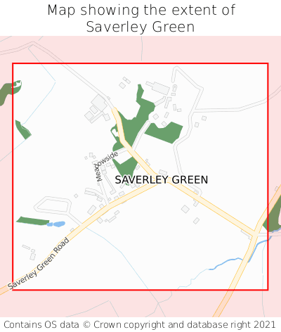Map showing extent of Saverley Green as bounding box