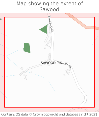 Map showing extent of Sawood as bounding box