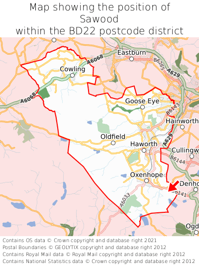 Map showing location of Sawood within BD22