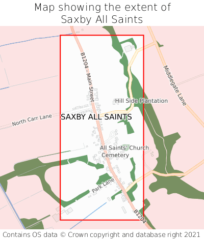 Map showing extent of Saxby All Saints as bounding box