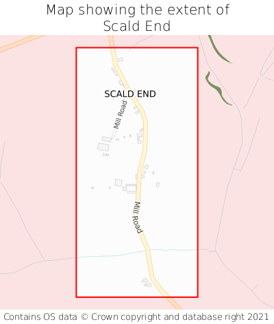 Map showing extent of Scald End as bounding box