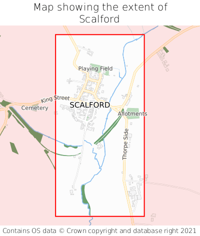 Map showing extent of Scalford as bounding box