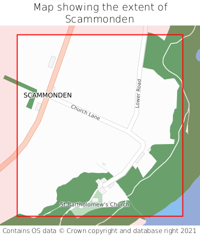 Map showing extent of Scammonden as bounding box