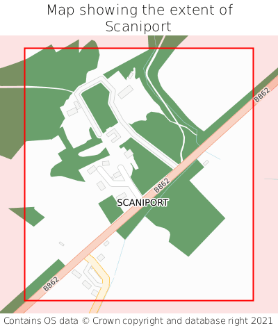 Map showing extent of Scaniport as bounding box