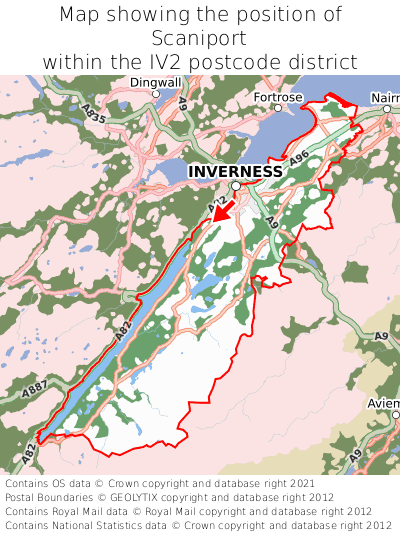 Map showing location of Scaniport within IV2