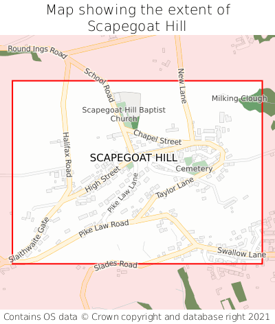Map showing extent of Scapegoat Hill as bounding box