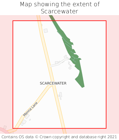 Map showing extent of Scarcewater as bounding box
