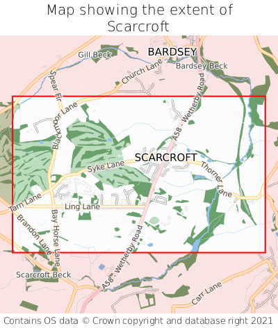Map showing extent of Scarcroft as bounding box