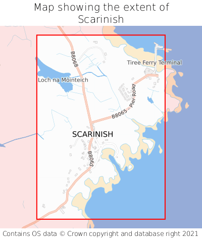 Map showing extent of Scarinish as bounding box