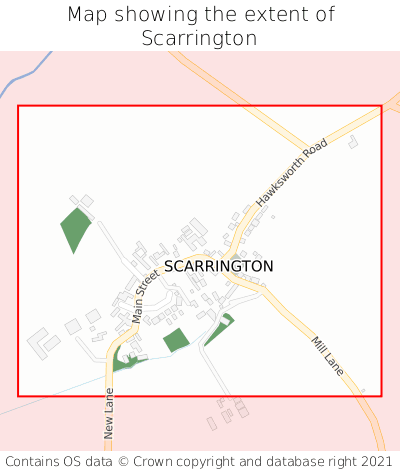 Map showing extent of Scarrington as bounding box