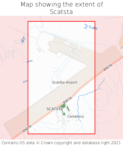 Map showing extent of Scatsta as bounding box