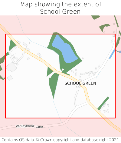 Map showing extent of School Green as bounding box