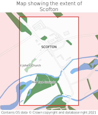 Map showing extent of Scofton as bounding box