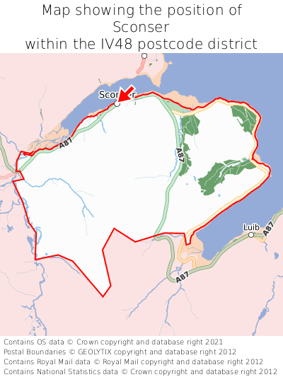 Map showing location of Sconser within IV48