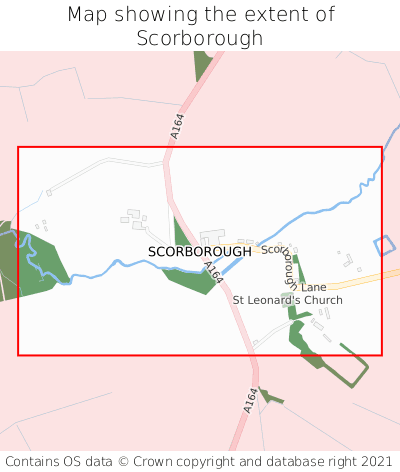 Map showing extent of Scorborough as bounding box