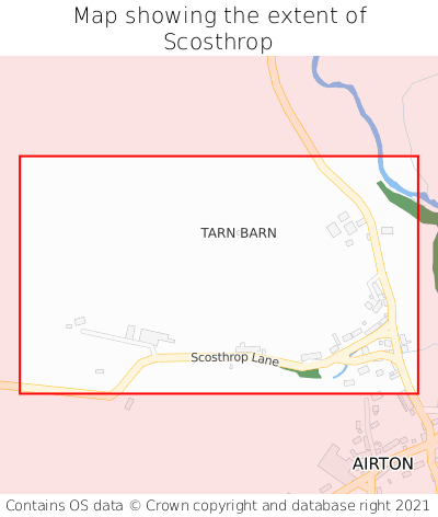 Map showing extent of Scosthrop as bounding box
