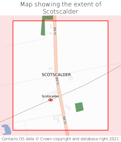 Map showing extent of Scotscalder as bounding box