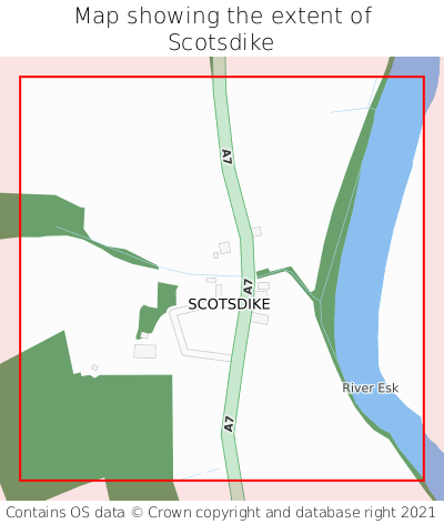 Map showing extent of Scotsdike as bounding box
