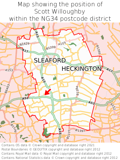 Map showing location of Scott Willoughby within NG34