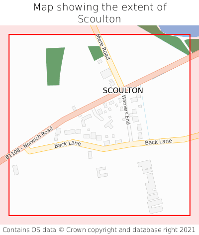 Map showing extent of Scoulton as bounding box