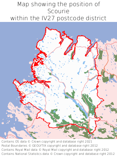 Map showing location of Scourie within IV27