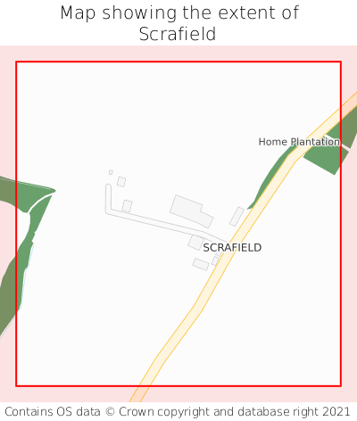 Map showing extent of Scrafield as bounding box