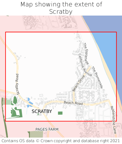 Map showing extent of Scratby as bounding box