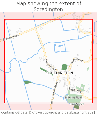 Map showing extent of Scredington as bounding box