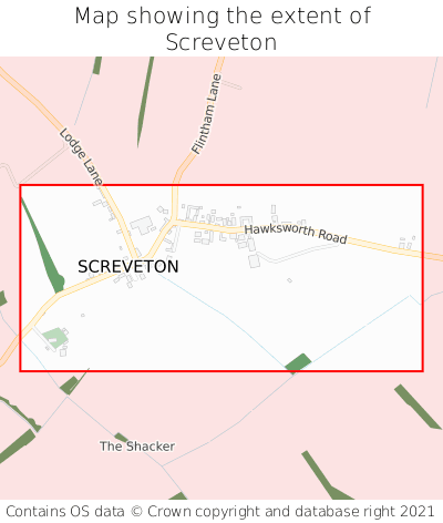 Map showing extent of Screveton as bounding box