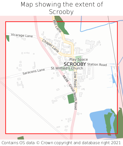 Map showing extent of Scrooby as bounding box