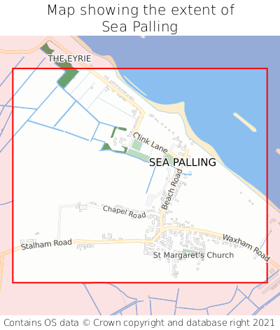 Map showing extent of Sea Palling as bounding box