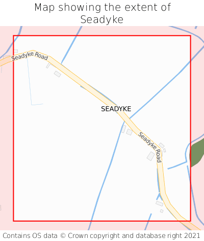 Map showing extent of Seadyke as bounding box