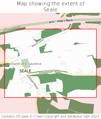 Map showing extent of Seale as bounding box