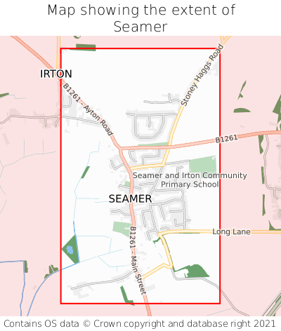 Map showing extent of Seamer as bounding box